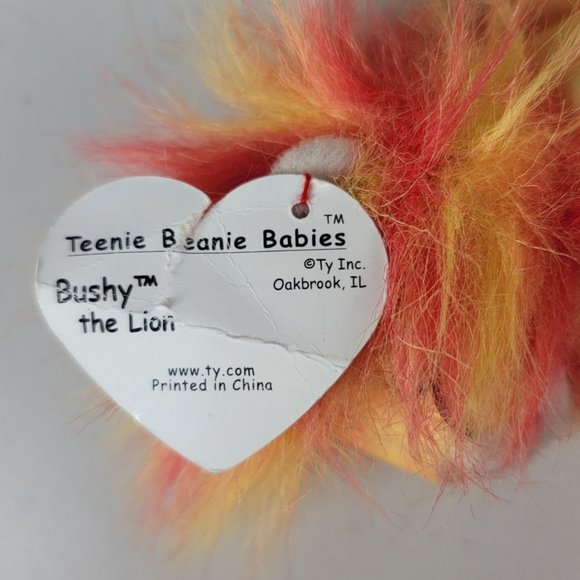 2/$15 VTG Ty Teenie Beanie Babies Bushy The Lion Plush McDonalds Hang Tag 2000 - Picture 9 of 11